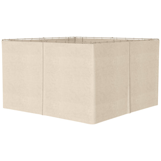 Outsunny 10' x 13' Universal Gazebo Sidewall Set with 4 Panels, Hooks/C-Rings Included for Pergolas & Cabanas, Beige
