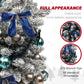 HOMCOM 5ft Prelit Artificial Christmas Tree with Blue Ornaments, Flocked Christmas Tree with LED Lights for Holiday