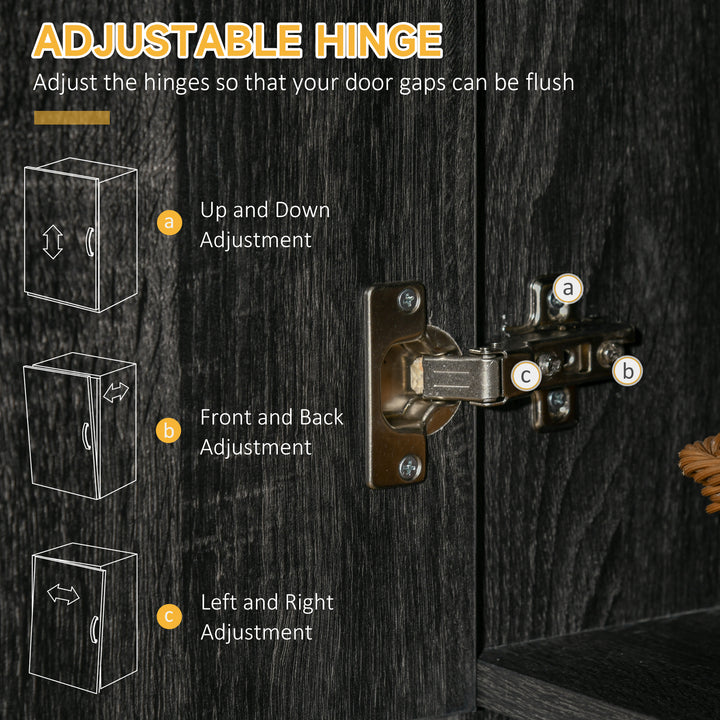 HOMCOM 71" Modern Buffet with Hutch, Standing Kitchen Hutch with Storage Cabinets, Drawer, Open Space with Microwave Stand, White