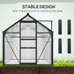 Outsunny 6' x 10' x 6.6' Polycarbonate Greenhouse, Walk-In Green House Kit Garden, Plants Grow, Galvanized Sheet Aluminum Frame with Rain Gutter, Vents and Sliding Door, Green