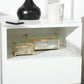 HOMCOM LED Nightstand, Bedside Table with LED Lights, Drawer, 2 Shelves, Remote, Side Table for Living Room, Bedroom