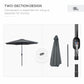 Outsunny 10' x 8' Round Market Umbrella, Patio Umbrella with Crank Handle and Tilt, Outdoor Parasol for Garden, Bench, Lawn, Grey