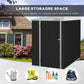 Outsunny 4' x 8' Outdoor Storage Shed Lean to Shed Outdoor Metal Tool Shed with Lockable Door and Air Vents, Dark Grey