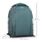 Outsunny 60" x 60" x 82" Shower Tent Extra Wide Changing Room Privacy Portable Camping Shelters with Windows & Floor Mat, Green