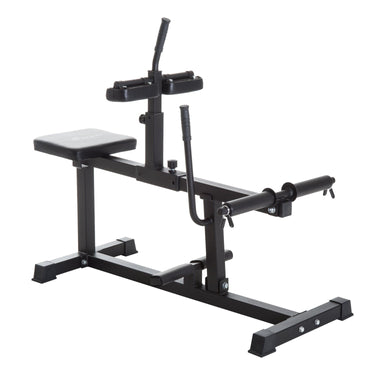 Soozier Adjustable Seated Calf Raise Machine, Steel Leg Press Machine, Strength Training Gym Equipment for Legs, Waist And Arms, Black