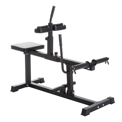 Soozier Adjustable Seated Calf Raise Machine, Steel Leg Press Machine, Strength Training Gym Equipment for Legs, Waist And Arms, Black