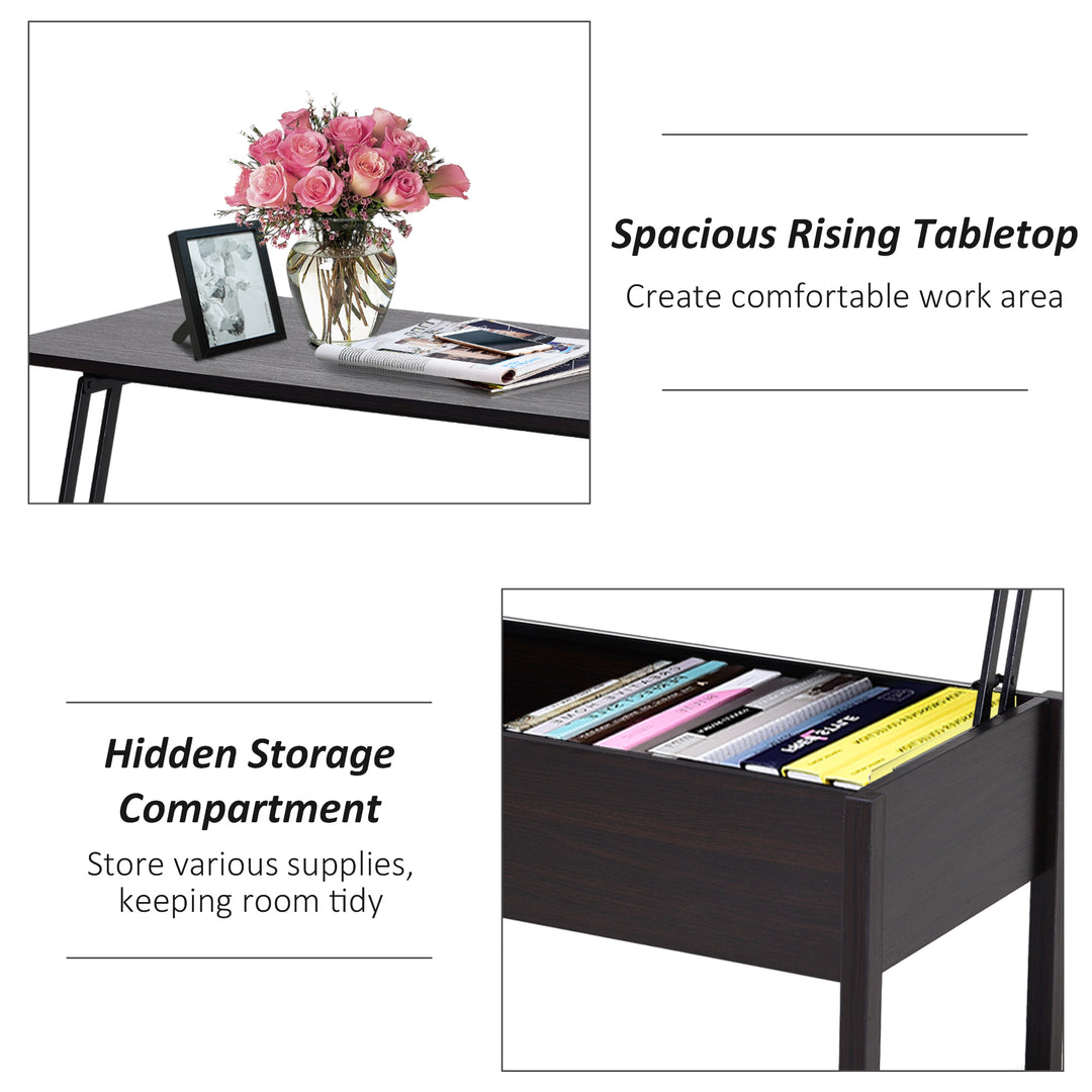 HOMCOM 39" Modern Lift Top Coffee Table with Hidden Storage Compartment, Center Table for Living Room, Grey