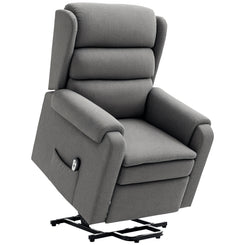 HOMCOM Lift Chair for Elderly, Power Chair Recliner with Footrest, Remote Control, Side Pockets for Living Room, Grey