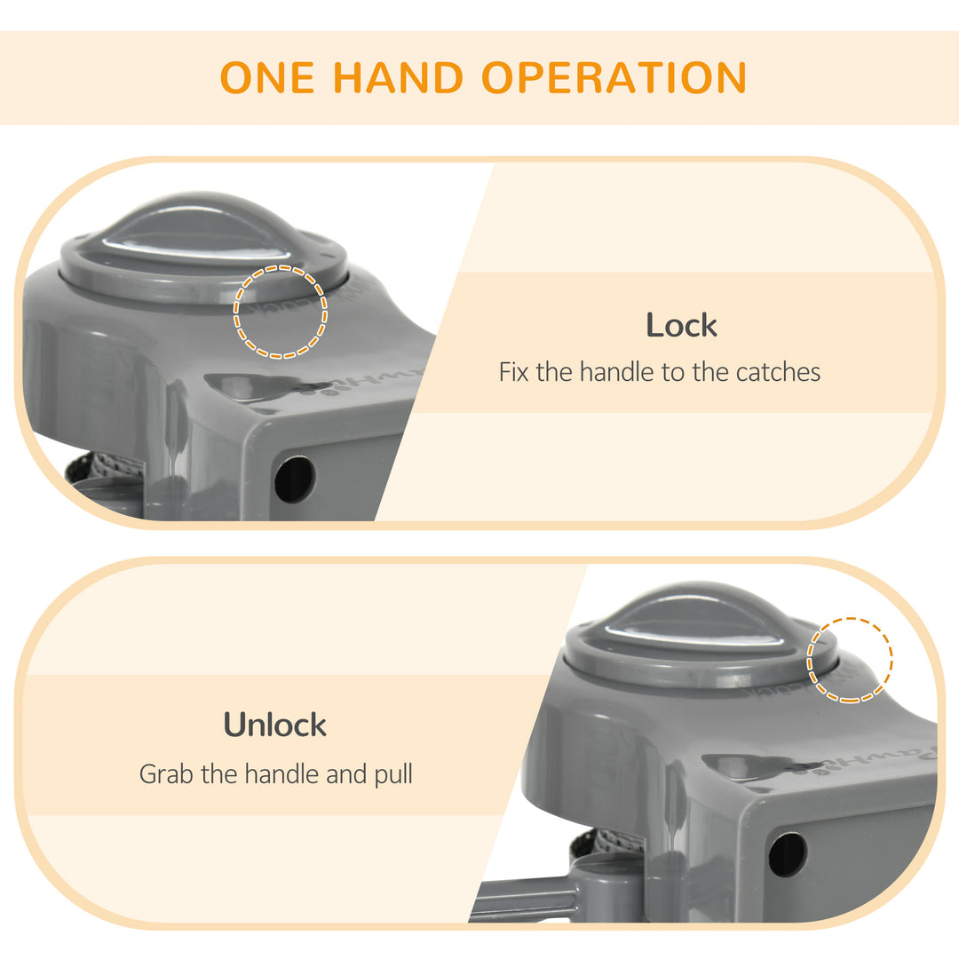 PawHut Retractable Pet Gate, 33.5" Tall, Extends to 59.1" Wide, Foldable Mesh Dog Gate for house, w/ Single Hand Operation, for Stairs, Doorways, Hallways - Grey