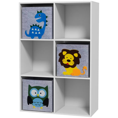 Qaba Toy Storage Organizer with 3 Nonwoven-Fabric Drawers for Children's Room, Playroom, Hallway, White