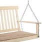 Outsunny 2 Person Wooden Porch Swing, Patio Swing Chair with Hanging Chains, Slatted Back & Seat, Outdoor Swing Bench for Garden, Backyard, Deck, Natural