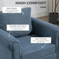 HOMCOM Vintage Armchair, Upholstered Accent Chair with Rolled Arms, Gourd-Shaped Rubber Wood Legs, Light Grey