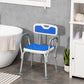 HOMCOM Bath Chair with Back, Adjustable Height Non-slip Shower Stool Bench Tool-Free Assembly Bathroom Aids, White