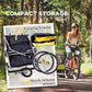 Aosom 2-in-1 Bike Trailer for Kids, Foldable 2-Seat Baby Stroller with 5-Point Harness, Rubber Wheels, Storage Bag, Black