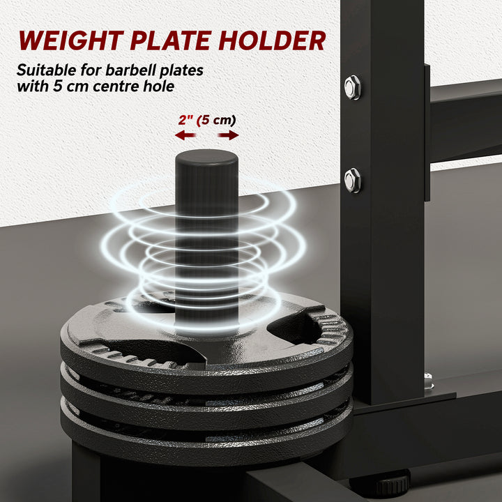 Soozier Adjustable Squat Rack, 660 lbs Multi-Function Barbell Rack for Weight Lifting and Home Gym Strength Training, Black