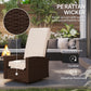 Outsunny Outdoor Rattan Wicker Lounge Chair with Footrest & Soft Cushion for Patio, Garden, Backyard, Sky Blue