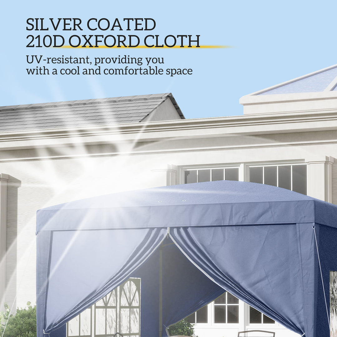 Outsunny 10'x10' Outdoor Pop Up Party Tent Wedding Gazebo Canopy with Carrying Bag (Blue)