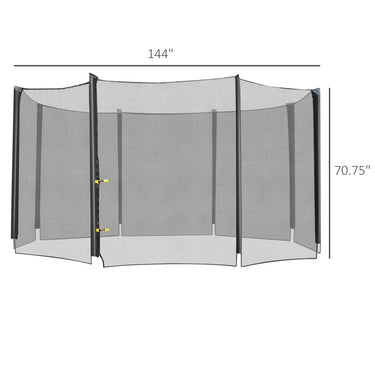 Aosom 12' Round Trampoline Enclosure Trampolining Bounce Safety Net Fence Replacement