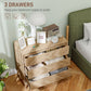 HOMCOM Bedroom Chest of Drawers with Anti-tipping Design, Storage Cabinet with 3 Drawers for Living Room, Hallway, Nature Wood