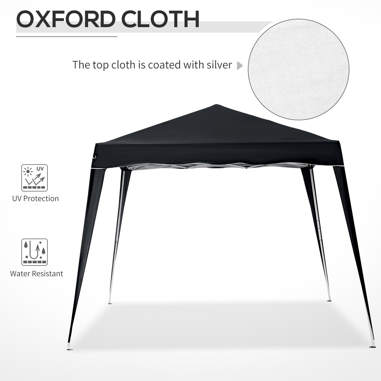 Outsunny 8' x 8' Pop Up Canopy, Outdoor Foldable Tent, Portable Canopy Tent with Carrying Bag for Camping, Party, Picnic, White