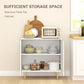 HOMCOM Modern Kitchen Storage Cabinet, Sideboard Buffet Cabinet with Adjustable Shelves and Metal Legs for Kitchen, White