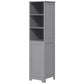 kleankin Tall Bathroom Storage Cabinet, Freestanding Tower Cabinet with Adjustable Shelf, 3 Open Shelves, White