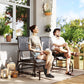 Outsunny Patio Glider Rocking Chair 2 Person Outdoor Loveseat Rocker Garden Furniture Bench, Grey