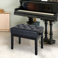HOMCOM Adjustable Piano Bench with Storage and Soft PU Leather Padded, with Enough Music Storage Design, Black