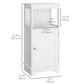 kleankin Modern Bathroom Floor Cabinet with Open Shelf, Freestanding Storage Organizer Unit with Single Door for Home Office, Living Room, White