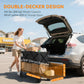 Outsunny Double Decker Folding Wagon Cart, 450LBS & 350L Capacity Collapsible Garden Cart for Camping Sports Shopping and Beach