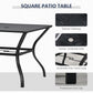Outsunny 5-Piece Outdoor Patio Dining Set, 4 Swivel Rocker Chairs and 37" x 37" Dining Table Furniture Set with Umbrella Hole for Garden, Lawn and Backyard, Black (Umbrella not included)