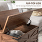 HOMCOM Farmhouse Coffee Table, Square Center Table with Flip-top Lids, Hidden Storage Compartment, Black