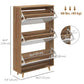 HOMCOM Slim Shoe Storage Cabinet with 3 Flip Drawers and Adjustable Shelves, Shoe Cabinet for 18-24 Pairs, White