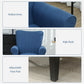 HOMCOM Fabric Armchair, Modern Accent Chair with Wood Legs for Living Room, Bedroom, Home Office, Dark Blue