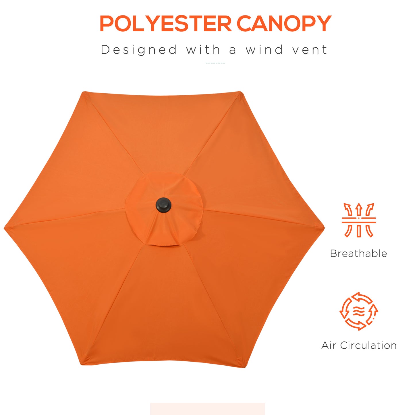 Outsunny 6.6FT Patio Umbrella, Outdoor Parasol with 6 Solid Ribs, Green