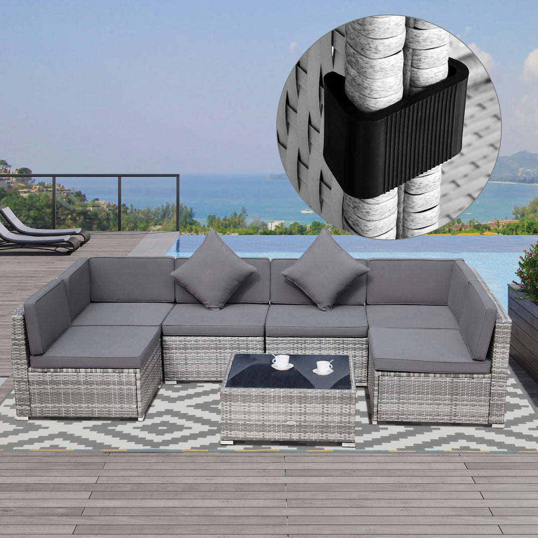 Outsunny Set of 10 Fasteners Clip Outdoor Furniture Connectors Rattan Wicker Sofa Connectors