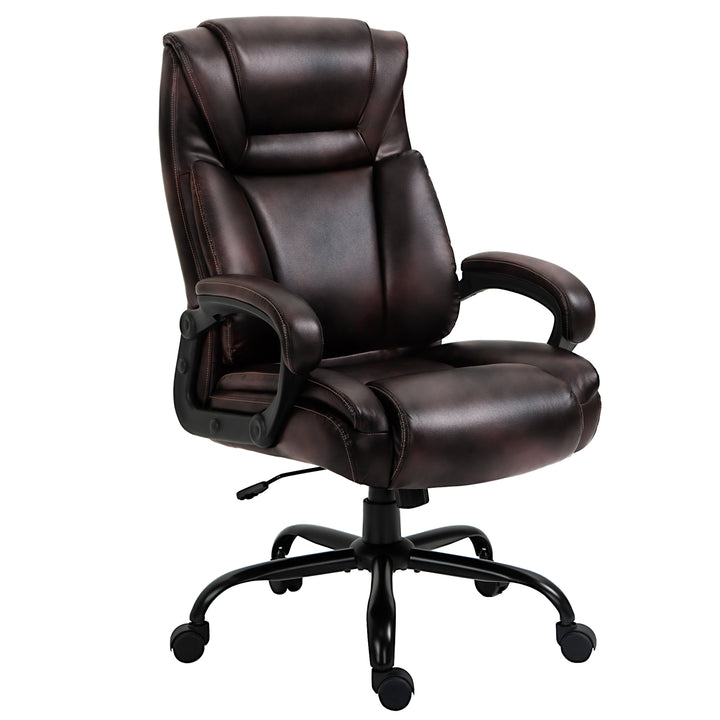 Vinsetto PU Leather Executive Office Chair with High Back, Adjustable Height and Swivel Wheels, 400LBS Capacity, Brown