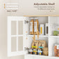 HOMCOM Kitchen Buffet with Hutch, Storage Pantry with 3 Cabinets, 2 Open Shelves and Large Countertop, Black