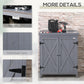 Outsunny Garden Storage Cabinet, Outdoor Tool Shed with Galvanized Top and Two Shelves for Yard Tools or Pool Accessories, Grey