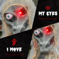 HOMCOM Halloween Animated Mummy with Glowing LED Eyes, Animatronic Halloween Decoration, Battery Operated