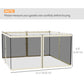 Outsunny Replacement Mosquito Netting for Gazebo 13' x 13' Black Screen Walls for Canopy with Zippers for Parties and Outdoor Activities, Cream White