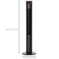 HOMCOM Freestanding Tower Fan Cooling for Home Bedroom with 3 Speed, 12h Timer, Oscillating, LED Panel, Remote Controller, Black