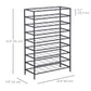 HOMCOM 9-Tier Metal Wine Bottle Rack 54 Bottles Freestanding Wine Storage Holder Home Bar Wine Display Stand Cellar Bottle Organizer Black