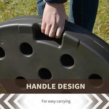 Outsunny 4-Piece Cantilever Offset Patio Umbrella Circular Base Stand w/Carry Handles, Water & Sand Filled