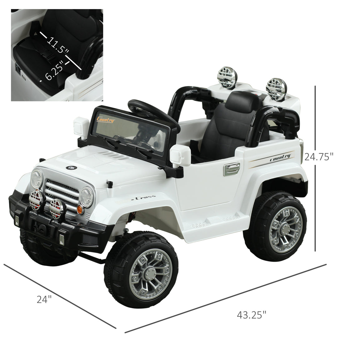 Aosom 12V Kids Electric Toy Car Jeep Power Wheels with Remote Control Black
