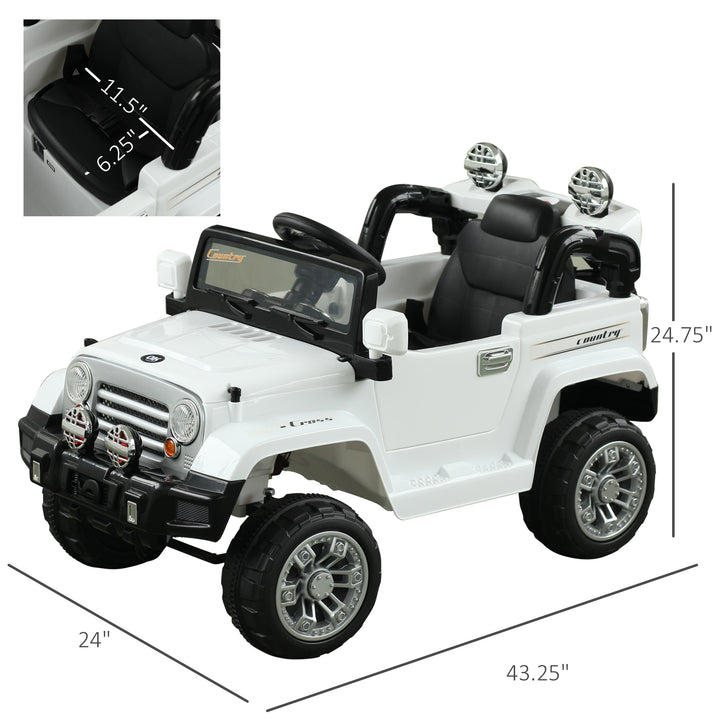 Aosom 12V Kids Electric Toy Car Jeep Power Wheels with Remote Control Black