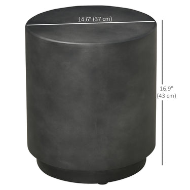 HOMCOM Terrazzo Finish Side Table, 17" Round End Table for Indoor and Outdoor, Charcoal Grey