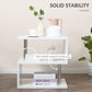 HOMCOM Wooden S Shape End Table 3 Tier Storage Shelves Organizer Living Room Side Table Desk Black