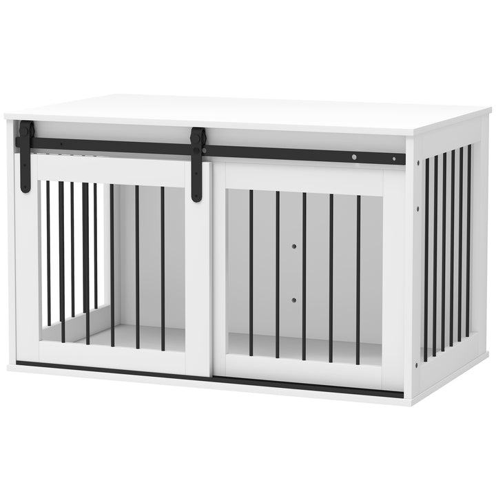 PawHut 39" Dog Crate Furniture, Dog Crate End Side Table for Large Dogs, White