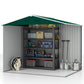 Outsunny 8' x 6' Outdoor Storage Shed, Metal Garden Tool Storage House with Lockable Sliding Doors and Vents for Backyard Patio Lawn, Charcoal Grey